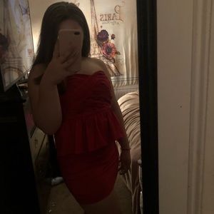 Pink short tight dress